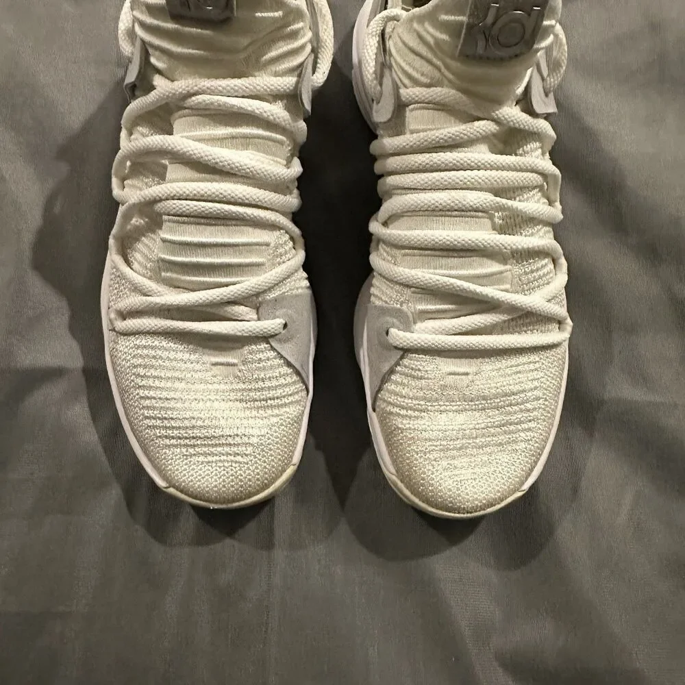 Nike Kevin Durant 10 Still KD Basketball Sneakers Mens 8.5 White 897815-100 Low